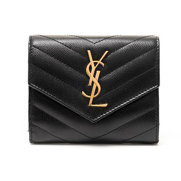 SAINT LAURENT Gepolstertes kompaktes 3-Falten Monogramm Geldbörse 29763843 [P]