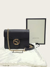 GUCCI Schwarze GG-Ketten Schultertasche klein 159024513 [P]