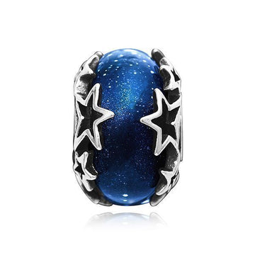 Pandora Galaxy Blue & Star Murano Silver Women’s Bracelet Charm 790015C00 136078628 [P]