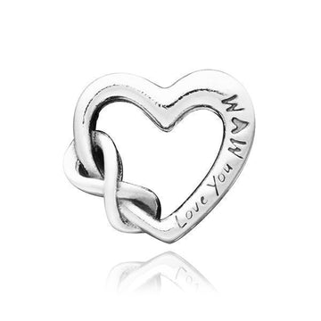 PANDORA Charm 798825C00 Love You Mum Infinity Heart Silber 40034516 [P]