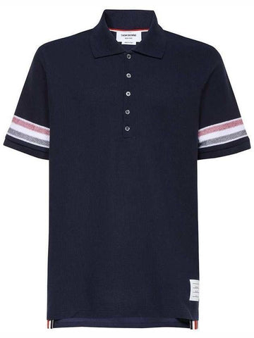 THOM BROWNE Männer Baumwolle Kurzarm Polohemd MJP169A J0046 415 133045481 [P]