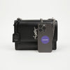 Saint Laurent Sunset Medium Smooth Leather Chain Crossbody Bag Black Silver 158641871 [P]