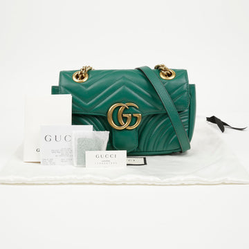 Gucci Green Leather GG Marmont Shoulder Bag 158643841 [P]