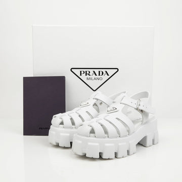 PRADA Dreieckige Form Gummi Damen Sandalen Weiß 158665238 [P]