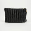 Saint Laurent Cassandra Matelassé Quilted Leather Document Holder Black Gold 158672841 [P]