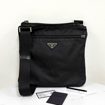 Prada Nylon Triangle Logo Messenger Bag Crossbody Black (VA0563) 159030352 [P]