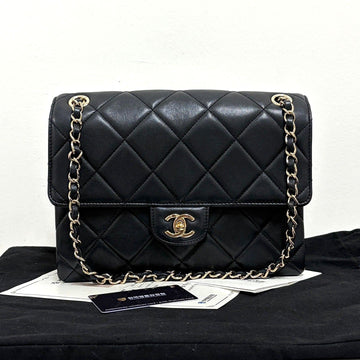 CHANEL Saison Kette Schultertasche Schwarz 159031131 [P]