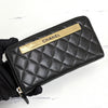 CHANEL Damen Lederlangbörse mit Logo-Reißverschluss Schwarz 159031298 [P]