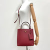 Prada Saffiano Panier Tote Bag Medium Red 159032187 [P]