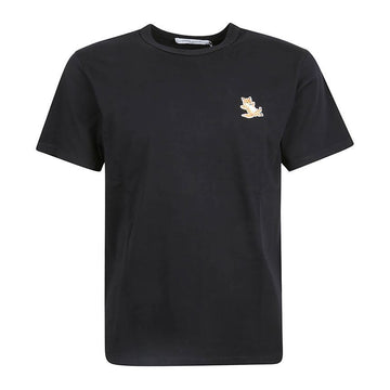MAISON KITSUNE Faux Fur Kurzarm T-Shirt Schwarz 23FW GU00154KJ0010 P199 114555631 [P]