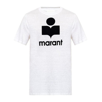 Isabel Marant KARMAN Linen T-Shirt White A1N08H 20WH 57884583 [P]