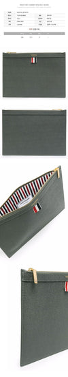 THOM BROWNE ペブルグレイン スモール クラッチバッグ ダークグレー MAC019L 00198 025 144940361 [P]