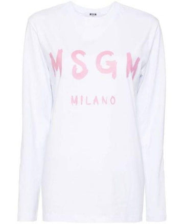 MSGM ブラッシュドロゴ長袖Tシャツ 3641MDM511 247002 01 152204786 [P]