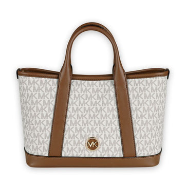 MICHAEL KORS Louisa Logo Satchel Tote Bag (Vanille/Braun) 30R4G99T1V 099 130679773 [P]