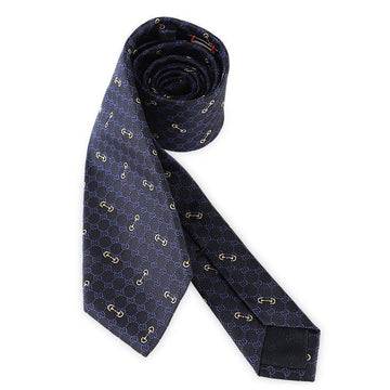 GUCCI Herren GG Jacquard Logo Seidenkrawatte (dunkelblau) 744379 4E217 4069 151914268 [P]