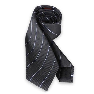 GUCCI Männliche Streifen Jacquard Seidenkrawatte (Grau) 853373 4E009 1168 150975070 [P]