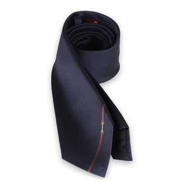 GUCCI Herren Diagonale Pferdebit Logo Seidenkrawatte (Mitternachtsblau) 853374 4E009 4000 150876413 [P]