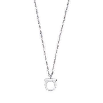 Salvatore Ferragamo Gancini Necklace 76-0133 SILVER 696659 30123278 [P]