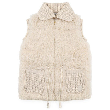 Moncler Women's Drawstring Shearling Knit Zip Vest 159044348 [P]