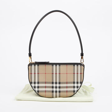 BURBERRY Vintage Check Cotton Pouch Schultertasche Schwarz 158639253 [P]