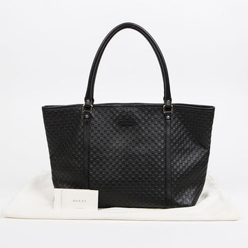 Gucci GG Microshima Capra Leather Shopper Bag Black 158643131 [P]