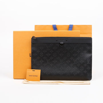 Louis Vuitton Monogram Shadow Leather Pochette Clutch Bag Black 158643359 [P]