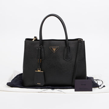 PRADA Schwarze Saffiano Tote Schultertasche 158643478 [P]
