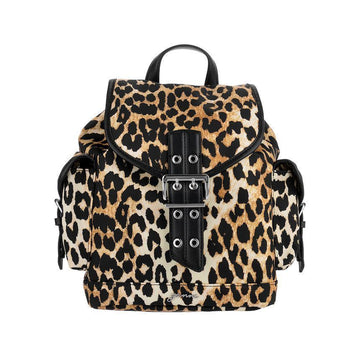 Ganni Small Women's Backpack A6617 943 Leopard Print 141460452 [P]