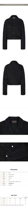 LEMAIRE Black Cropped Denim Jacket 159050062 [P]