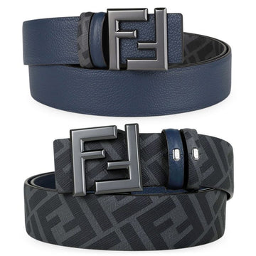 Fendi Men's Square FF Buckle Reversible Belt (Blue/Grey) 7C0541 AQWH F1USL 153766156 [P]