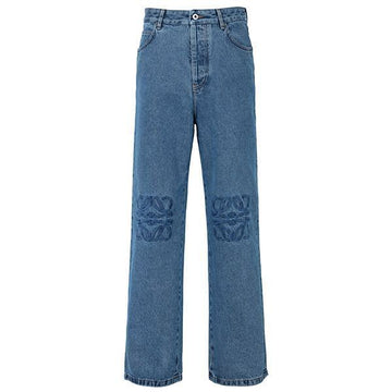 Loewe Baggy Denim Pants with Anagram Logo Patch in Indigo Blue H526Y11X97 5320 157834720 [P]