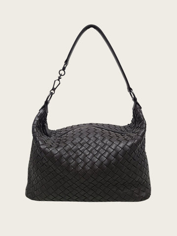 BOTTEGA VENETA Schokoladenbraunes Intrecciato Nappa-Leder Kleine Schultertasche 159051709 [P]