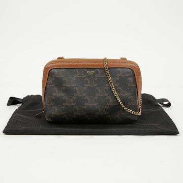 CELINE Ketten Clutch Triomphe Canvas Kalfshaut 158665449 [P]