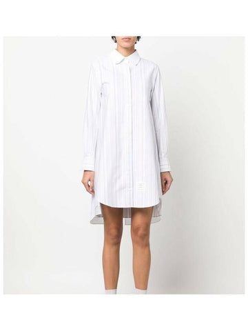 THOM BROWNE Plissee-Rücken gestreiftes Oxford-Kleid 133045385 [P]
