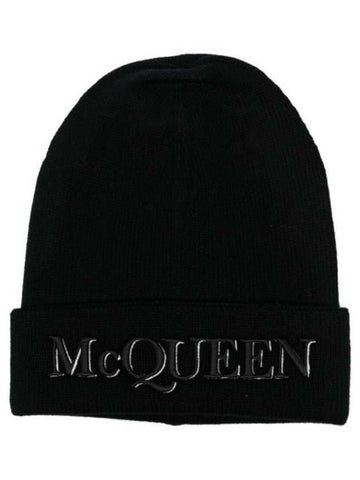 Alexander McQueen Logo Embroidered Cashmere Beanie 663195 4201Q 1078 135816174 [P]
