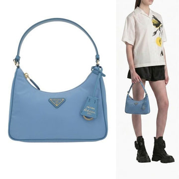 Prada Re-Nylon Triangle Logo Hobo Bag Blue 1N204X R064F03FQ 159052983 [P]
