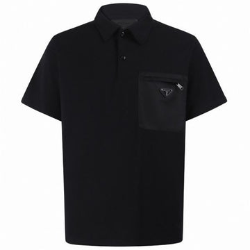 Prada Stretch Cotton Polo Shirt with Rynylon Details (UJN703 S211 152Z F0806) 156112052 [P]