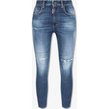 DSQUARED2 ハイウエストクロップツイードジーンズ 75835786 [P]