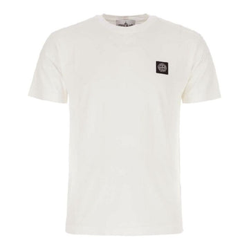 STONE ISLAND Stein 23FW Logo Patch T-Shirt Weiß 101524113 A0001 53657053 [P]