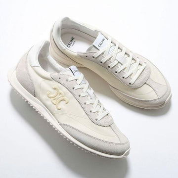 Celine Racer Low Top Sneaker with Triomphe in Nylon Suede Calfskin (364365257C 01VA) 153557371 [P]