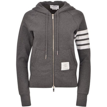 THOM BROWNE Klassischer Loopback Hoodie mit 4 Streifen und vollem Reißverschluss 26FW 153939407 [P]