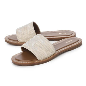 CELINE Mules aus bestickter Baumwoll-Canvas 156186945 [P]