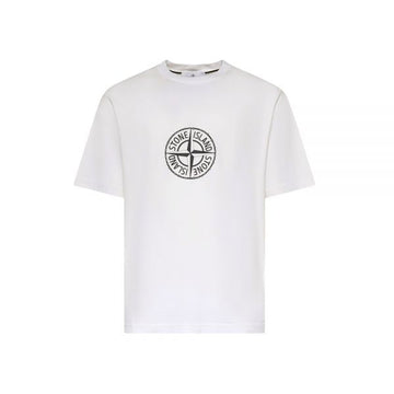 Stone Island Logo Printed T-Shirt White L1S15 2100001 S0362 V0001 159063391 [P]