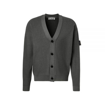 STONE ISLAND Wappen-Patch Baumwoll-Cardigan Charcoal 26SS 159063408 [P]