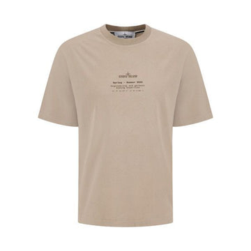 Stone Island Text Logo T-Shirt Sand L1S15 2100001 S0285 V009A 159063421 [P]