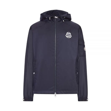 MONCLER MORNAY gestreifter Logo-Patch-Jacke Navy 1A001 68 539ZD 778 159063965 [P]