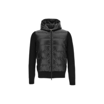MONCLER Logo Patch Strickmix Leichte Daunenjacke Schwarz 9B000 28 M1131 999 159064003 [P]