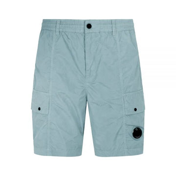 CP Company 26SS Lens Patch Bermuda Pants Silver Blue 20CMBE031A 005904G 809 159064438 [P]