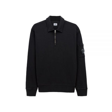 CP Company Lens Patch Half Zip Sweatshirt Black 20CMSS208A 110337O 999 159064456 [P]