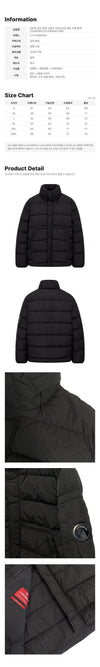 CP COMPANY 26FW Lens Patch Chrome R Garment Dyed Padded Jacket Schwarz 21CMOW012A 005904G 999 159064501 [P]